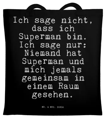 Produktbild von Mr. & Mrs. Panda Jutebeutel Ich sage nicht, dass... - Schwarz - Geschenk, Einkaufstasche, Shopping Tasche, Sprüche, Spruch Weisheiten Zitate Lustig Weisheit Worte
