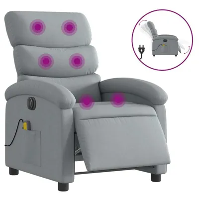 Produktbild von vidaXL Massagesessel Elektrisch Hellgrau Stoff