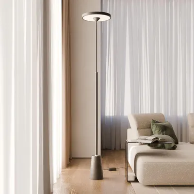 Produktbild von LUMIÈRE Design Stehleuchte 'Nemaris' dimmbar App Up Downlight Marmor Schwarz