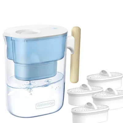 Produktbild von Waterdrop Chubby 3.5L Wasserfilter-Kanne mit 4×90 Tage Filterkartusche, NSF e, BPA-frei, Blau (Ersatzfilter: WD-PF-01A Plus)