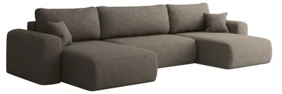 Zdjęcie produktu dla Sofa narożnik CAPRI U, z funkcją spania, do salonu, jasnobrązowy