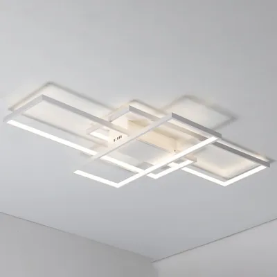 Produktbild von LED Deckenleuchte Dimmbar Deckenlampe Wohnzimmerlampe 60W mit Fernbedienung Schlafzimmerlampe Arbeitzimmer Büro Modern Led Deckenbeleuchtung Weiß