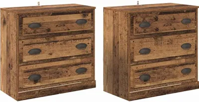 Immagine prodotto di Sideboards con cassetto 2 pcs Legno vecchio 70 x 35,5 x 67,5 cm