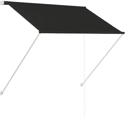 Immagine prodotto di Tenda da sole manuale per balconi e terrazze - 150 x 150 cm - Antracite - Tenda da sole regolabile con telaio in acciaio - Resistente ai raggi UV e idrorepellente - Design moderno