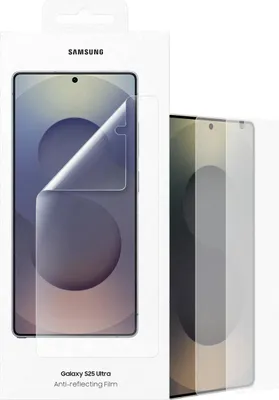 Produktbild von Samsung Displayschutzfolie Galaxy S25 Ultra Original Kunststoff Transparent 17,5 cm (6.9 Zoll), Antireflex, Kratzschutz, Anti-Fingerprint, hohe Transparenz, Touch-Empfindlichkeit, Ultraschall-Fingerabdruck kompatibel, 2 Stück inkl. Montageset