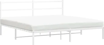 Produktbild von vidaXL Bettgestell mit Kopfteil Metall Weiß 180x200 cm