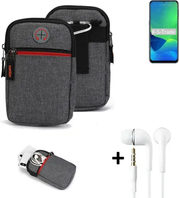 Produktbild von K-S-Trade Gürteltaasche + Kopfhörer kompatibel mit Ulefone Note 13P Handy Tasche Holster Schutz Hülle Handy Hülle grau Zusatzfächer 1x