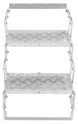 Produktbild von Faltbare Leiter - 2 Stufen - Aluminiumlegierung - Kohlenstoffstahl - Gerade Ausführung - Tragfähigkeit 110 kg