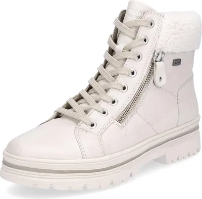 A single white boot is shown against a white background.