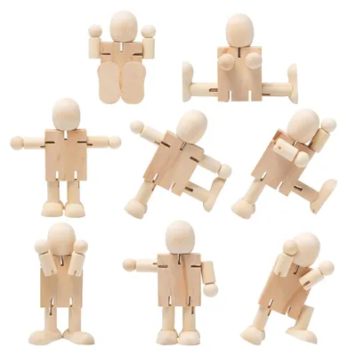 Produktbild von Holzfiguren - Unbearbeitet zum Selbergestalten - Bastelbedarf - 8 Stück