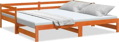 Obrázek produktu pro vidaXL Denní postel rozkládací voskovaná hnědá 80x200 cm z masivního borovicového dřeva