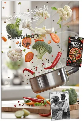 Produktbild von Magnettafel 40x60cm Pinnwand Whiteboard beschreibbar - Kochen Mit Gemüse