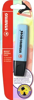 Obrázek produktu pro Zvýrazňovač - STABILO BOSS ORIGINAL Pastel - Jedno pero - nebesky modré