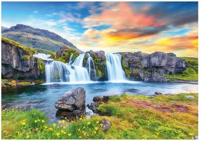 Produktbild von DINO Puzzle Islandský vodopád 500 dílků