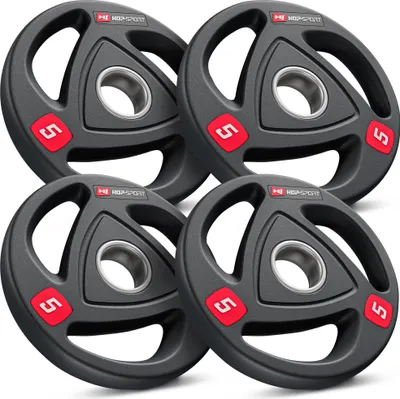 Obrázok produktu pre Hop-sport Sada olympijských závaží 4 x 5kg | Olympijský kotúč | Olympijská činka