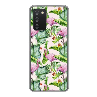 Produktbild von MuchoWow® Handyhülle Schutzhülle Hülle für Samsung galaxy a73 Flamingo - Pflanzen - Muster Silikon Softcase Handy Hülle - Handyhülle