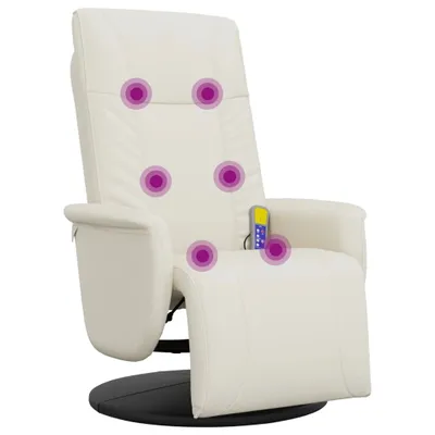 Immagine prodotto di vidaXL Sedia da massaggio con poggiapiedi in Pelle finta crema