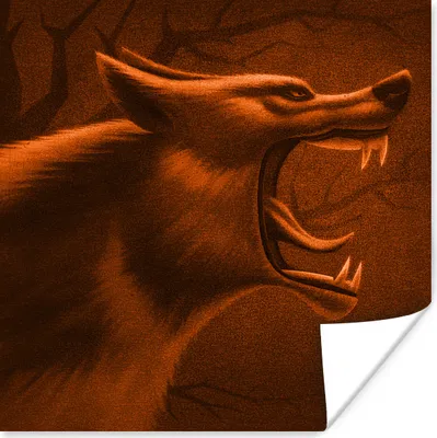 Produktbild von MuchoWow® Poster Wolf - Wütend - Raubtier 50x50 cm - Wohnzimmerdekoration