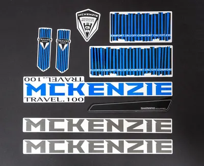 Produktbild von Fahrrad Rahmen Aufkleber Schriftzug Frame Sticker Set Decal blau grau Bike Design