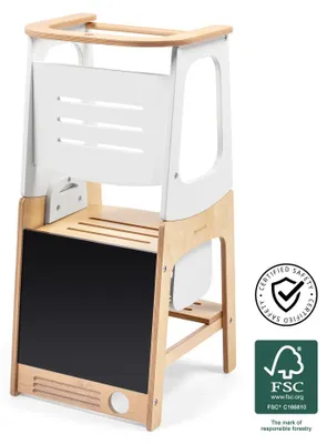 Productafbeelding van Maxi-Cosi Toucan, multifunctionele leerstoel, Montessori-hout, geschikt voor kinderen van 1,5 tot 99+ jaar, met een gewicht van 10-150 kg, verstelbaar in 3 hoogtes, gecertificeerd, 100% hout
