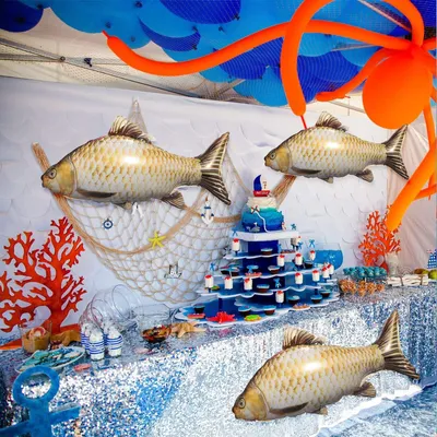 Produktbild von Kindergeburtstagsballon Dekoration, Fischmotive, 10 Stück, für Kinderfeiern
