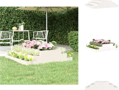 Obrázek produktu pro vidaXL květináč bílý 110x110x27 cm z masivního borovicového dřeva - Květináče a květináče