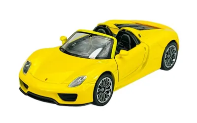 Zdjęcie produktu dla Welly Porsche 918 Spyder bez dachu żółty 1:34-1:39 model metalowy Die Cast nowy w pudełku 43702