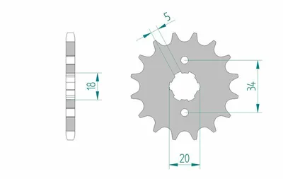 Produktbild von AFAM Stahl Standard Ritzel vorne - 428