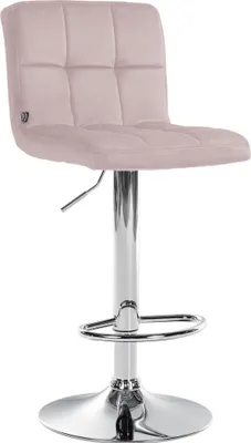Produktbild von Barhocker Peru Samt, Farbe:rosa, Gestell Farbe:chrom
