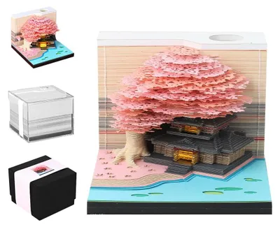 3D-Kalender 2026 mit LED-Licht, Baumhaus, Abreißblock, Tischkalender