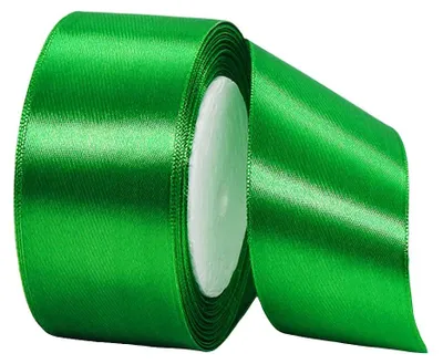 Produktbild von Satinschleife, grün, 40 mm breit, 22 m lang, für Dekoration und Verpackung