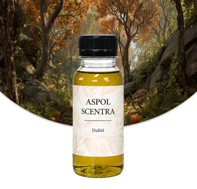 Produktbild von Aspol Scentra Kürbiswald UFIREADY Duftöl für Kerzen 100 ml, KI-generiertes Bild