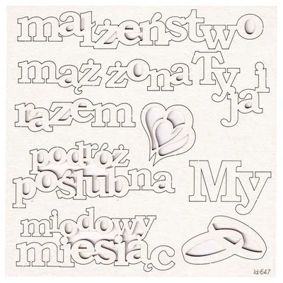 Immagine prodotto di TEKTURKA decorativa per scrapbooking - Scrapiniec Set di parole "Matrimonio"