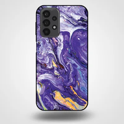Produktbild von Smartphonica Handytasche für Samsung Galaxy A23 mit Marmordruck - TPU Rückseite Fall Marmor Design - Gold Lila