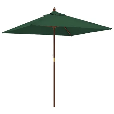 Obrázek produktu pro vidaXL Slunečník s dřevěným stožárem zelený 198x198x231 cm