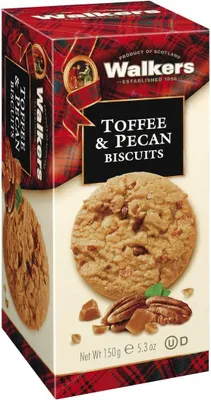 Zdjęcie produktu dla Walkers Toffee and Pecan Biscuits Ciasteczka toffi z orzechami pekan 150g