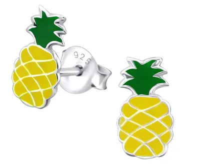 Produktbild von Kinder Ohrstecker bunt aus Silber 925 „Ananas“
