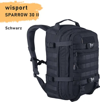 Obrázek produktu pro WISPORT RUCKSACK SPARROW 30 II BLACK SAS PLUS Ergonomický, MOLLE, 1300 g, 30 L