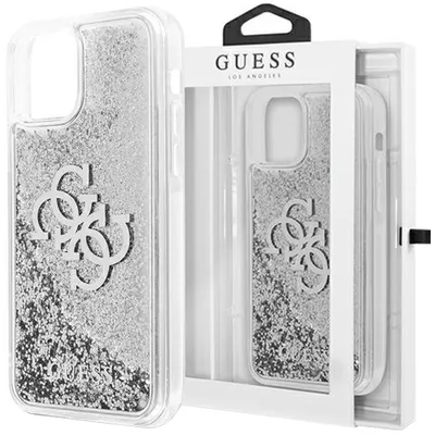 Produktbild von Guess Liquid Glitter 4G Big Logo - iPhone 13 mini Tasche (silber)