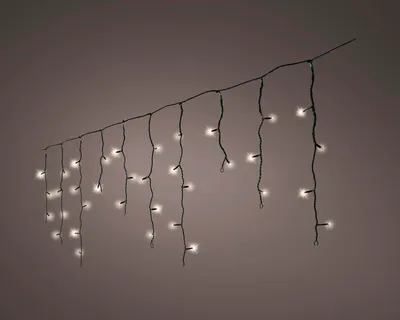 Produktbild von Kaemingk LED Lichtervorhang Icicle Lights mit 490 Lichter 2000 cm, schwarz