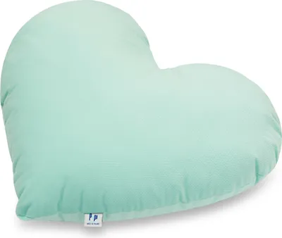 Produktbild von Pepi Kuschelkissen in Herz Form - Handgenäht Antiallergenes Herzkissen 48×43 cm - weiches Kinderkissen Dekokissen für Babys Plüschherz - Heart Mint