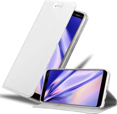 Produktbild von Cadorabo Handyhülle für Nokia 7 PLUS Schutz Hülle in Silber Cover Etui Book Case Booklet