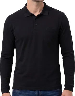 Zdjęcie produktu dla Rozmiar 4XL Ragman męska koszulka polo z długim rękawem softknit czarny 540291