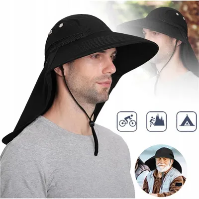 Produktbild von Sonnenhut Fischerhut Bucket Hut UPF 50+ UV-Schutz Wasserdichter taktischer Angelhut mit breiter Krempe Einstellbare Größe für Männer und Frauen