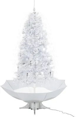 Produktbild von vidaXL Schneiender Weihnachtsbaum mit Schirmfuß Weiß 190 cm