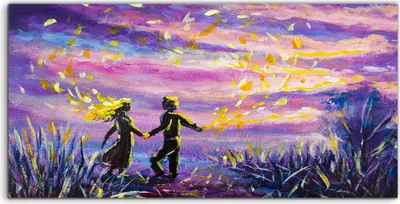 Produktbild von Coloray Acrylbild 140x70  Wandbild Acrylbilder Abstrakte Männer und Frauen tanzen