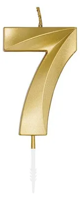 Immagine prodotto di Candela numerica per torte, 6 cm, dorata, 7
