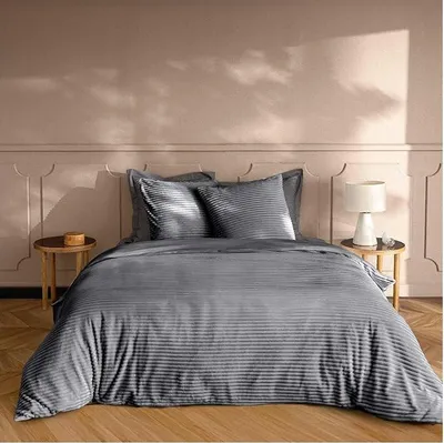Immagine prodotto di Set di biancheria da letto - Douceur d'Intérieur - FLANELLE - Poliestere - 240x220cm - Antracite