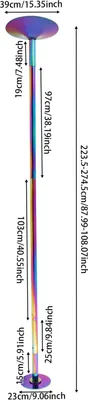 Produktbild von Tanzstange für Zuhause - Verstellbare Fitness Pole -  & statisch - Höhe 223–275 cm - Tragkraft 200 kg - Mehrfarbig