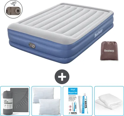 Obrázek produktu pro Bestway Nafukovací matrace - pro 2 osoby - 152 x 203 x 46 cm - šedomodrá - včetně příslušenství